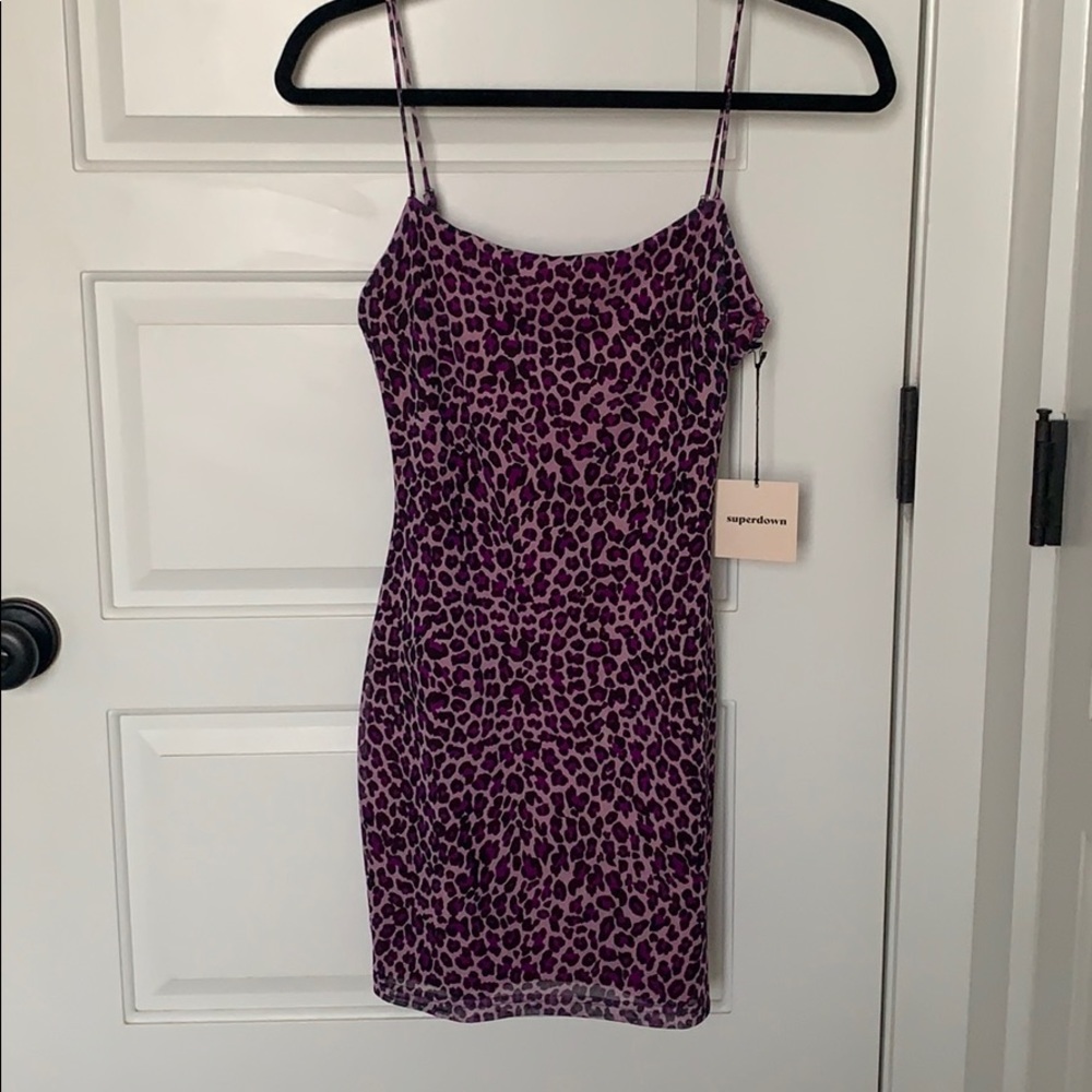superdown leopard mini dress NWT